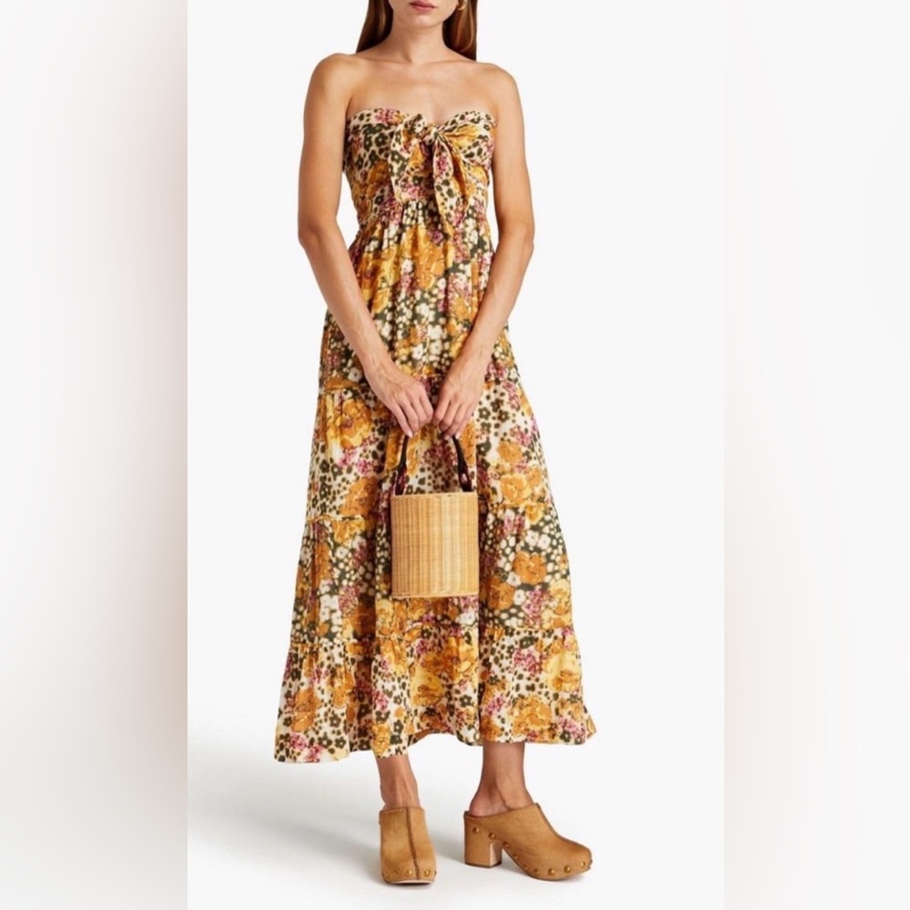 Ba&sh Floral Strapless Maxi Dress